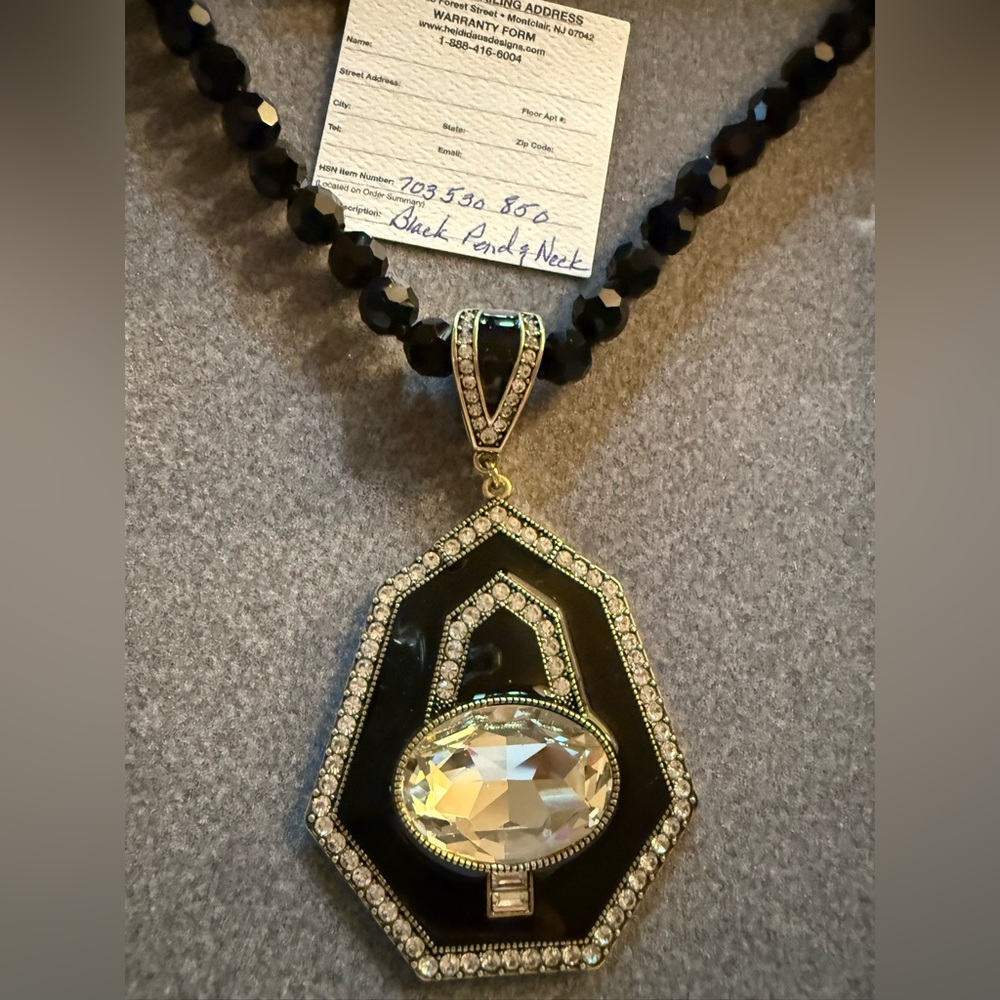 HEIDI DAUS Necklace With Well Connected Enhancer Pendant Faceted Crystals NWT 17
